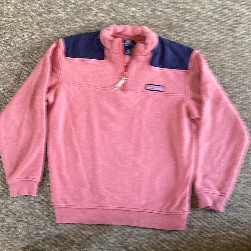 Vineyard Vines by Shep & Ian sweatshirt pink/blue XS Zipper
